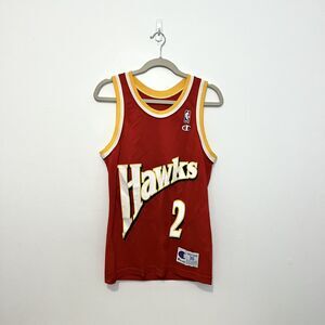 1990s Atlanta Hawks #2 Stacey Augmon Jersey Rare Vintage VTG NBA Champion Sz 36